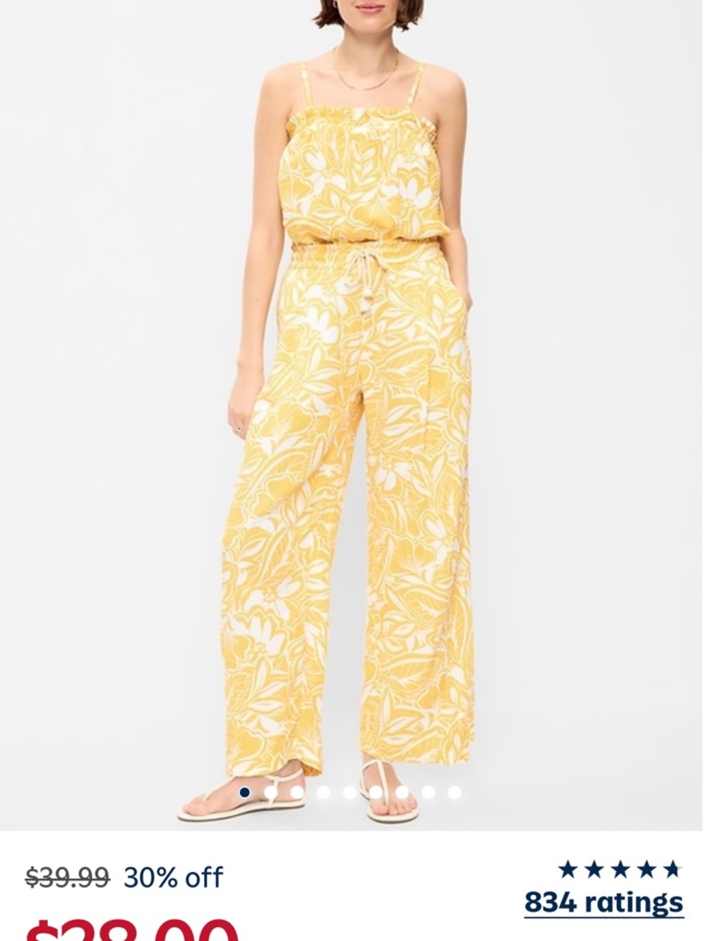 Yellow Floral barrel pants